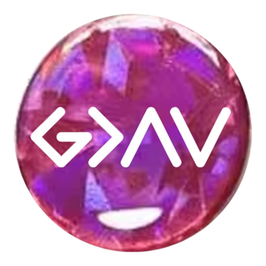 Tap To Pray Prayer Tag Sticker Pink Crystal + God Is Greater