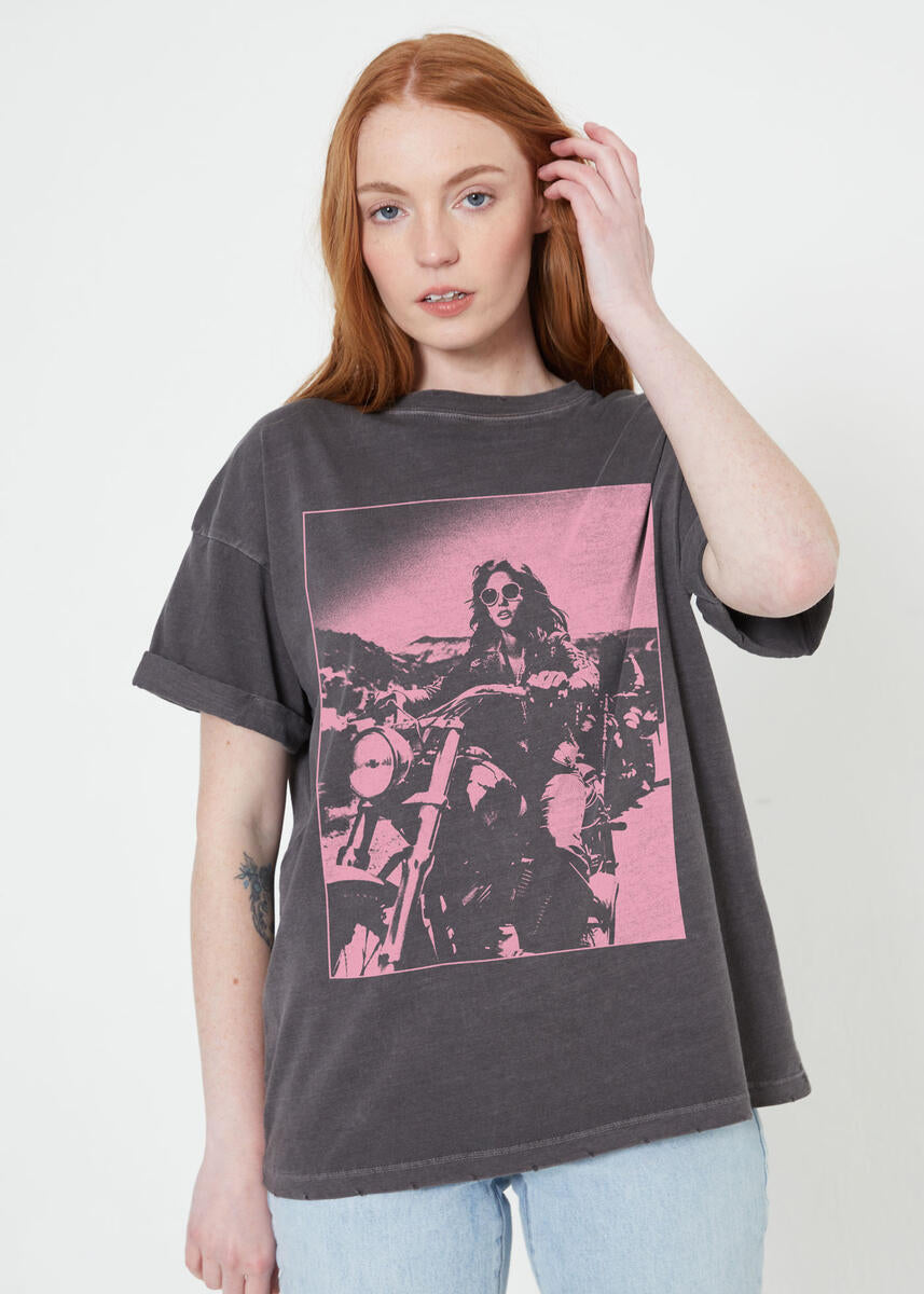 Rider Boyfriend Tee Vintage Black