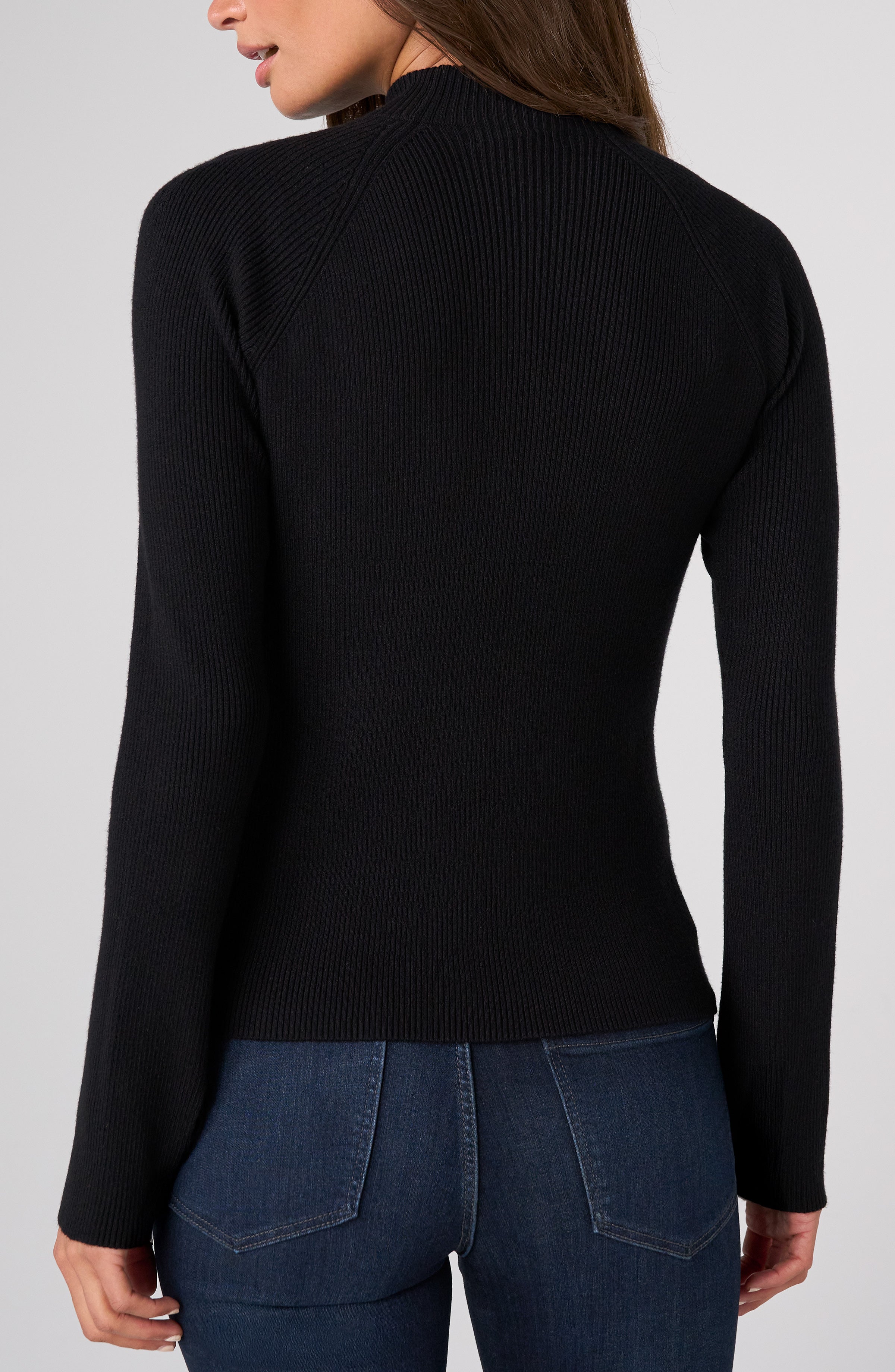Ribbed Long Sleeve Turtleneck Sweater Black