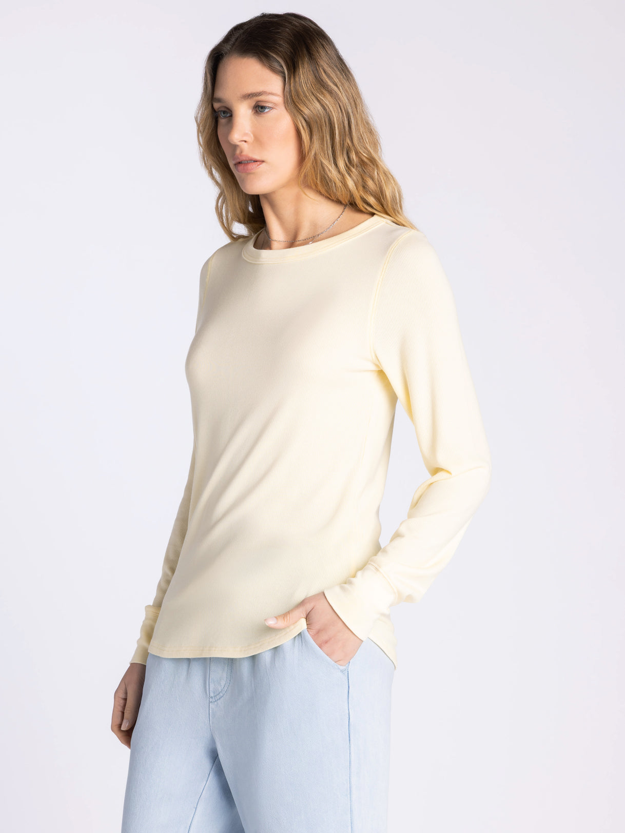 Stacy Long Sleeve Top Butter Yellow