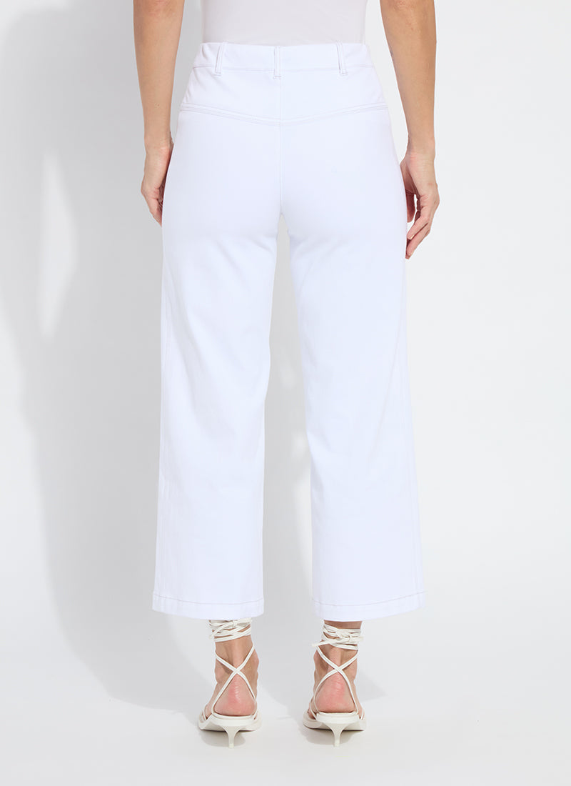 Layton Wide Leg Crop Pants White