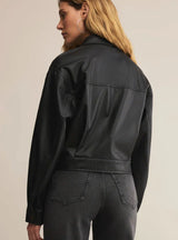 Heritage Faux Leather Jacket Black