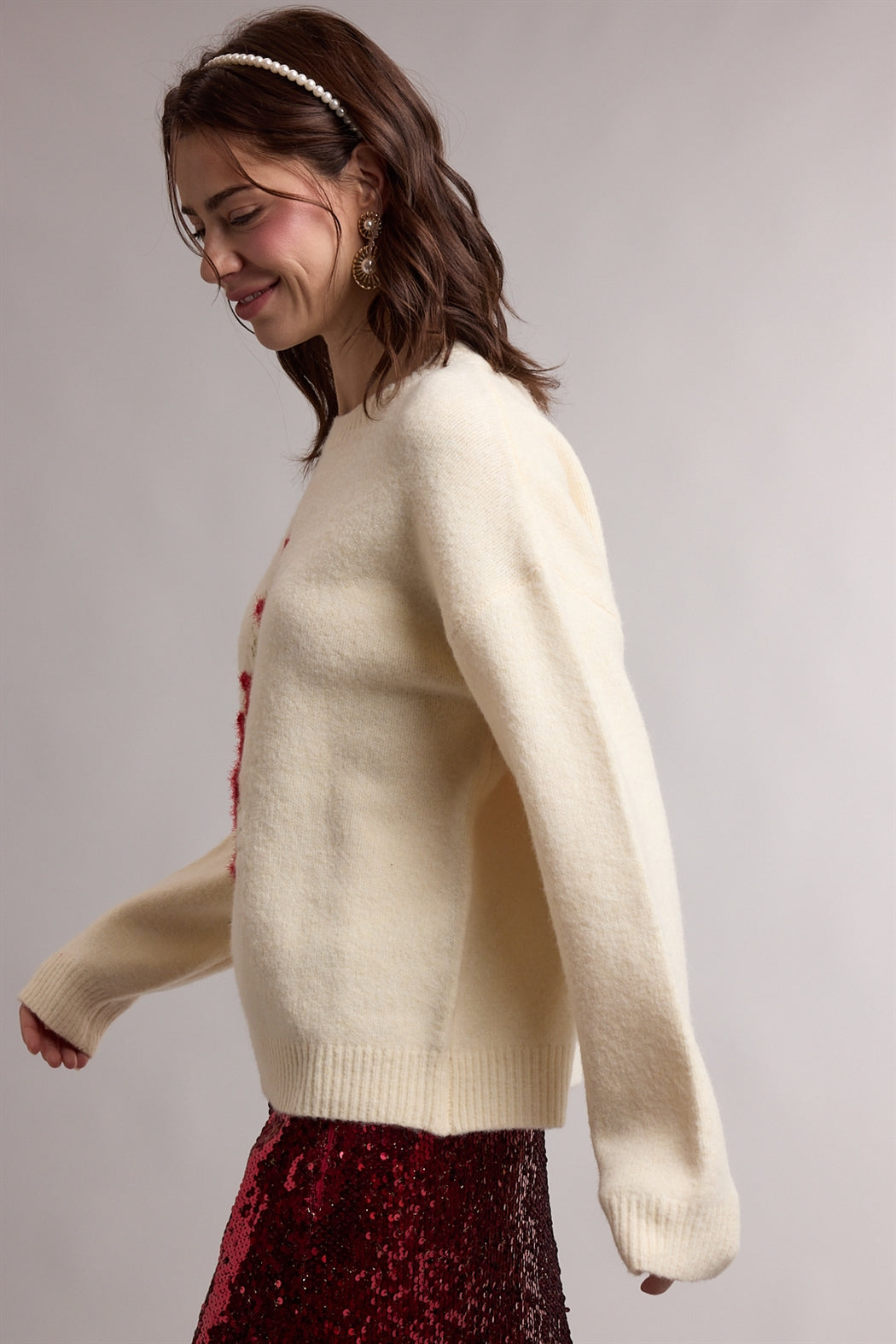 Tinsel Christmas Tree Sweater Butter