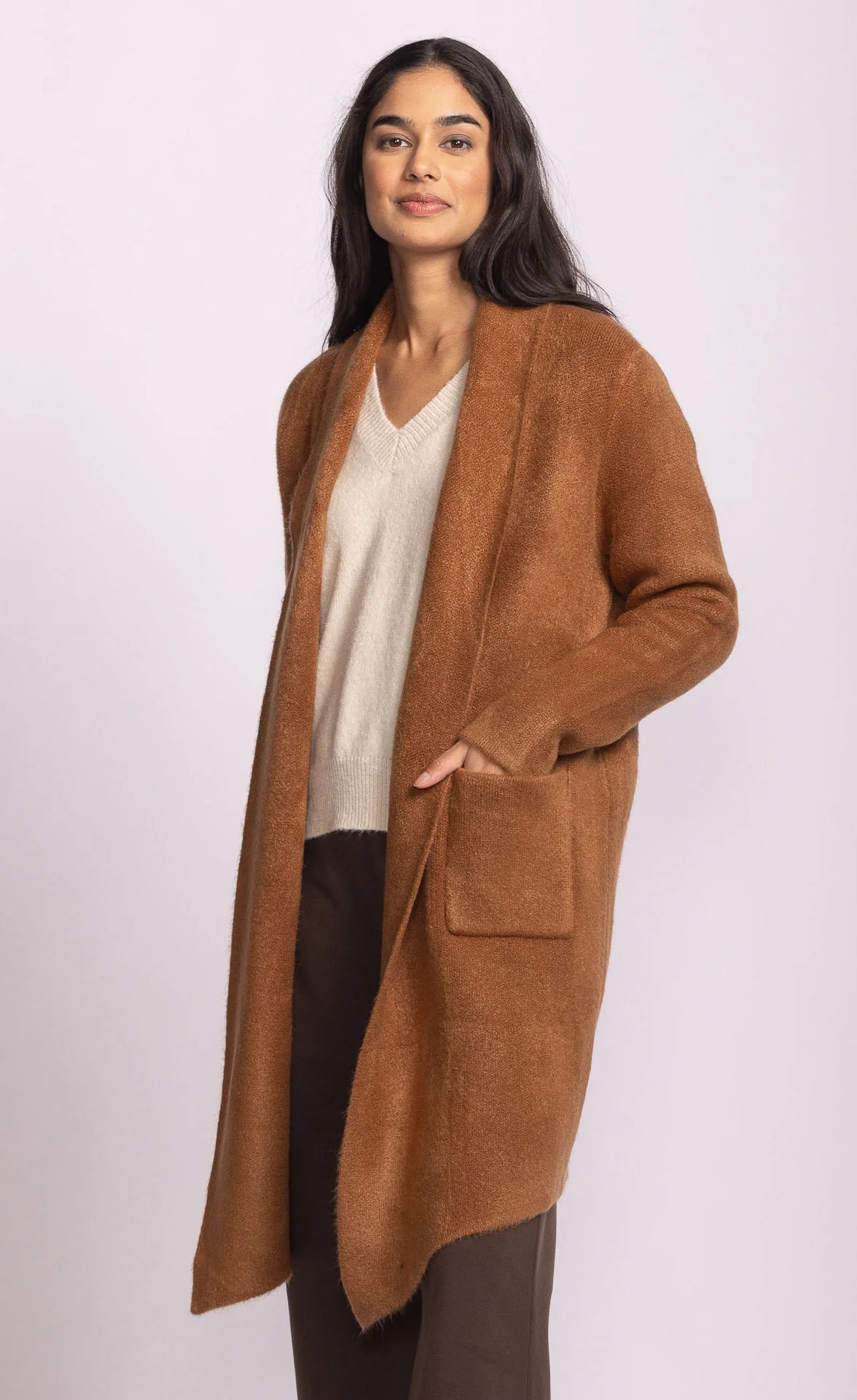 Stockport Long Sweater Jacket Copper