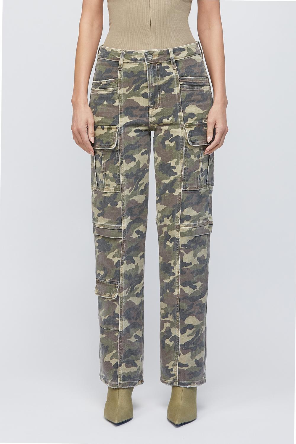 Tracey Cargo Straight Jeans Camoflauge