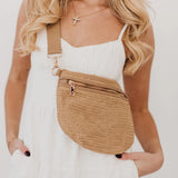 Rachel Raffia Westlyn Bum Bag Tan