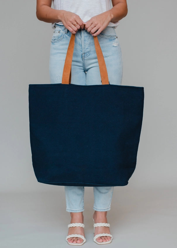 Drink On A Boat Textured Tote Navy