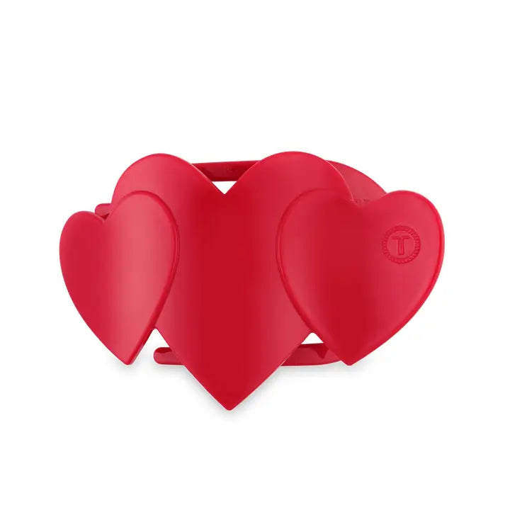 Teleties Tiny Flat Hair Clip Red Heart to Heart