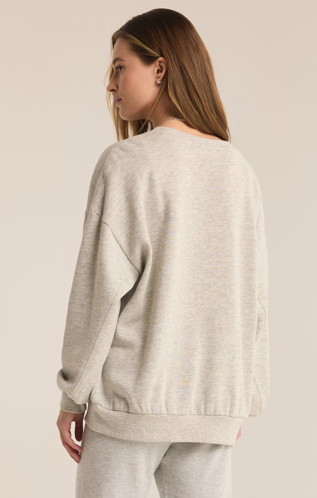 Merry Fleece Crew Neck Sweatshirt Light Heather Grey