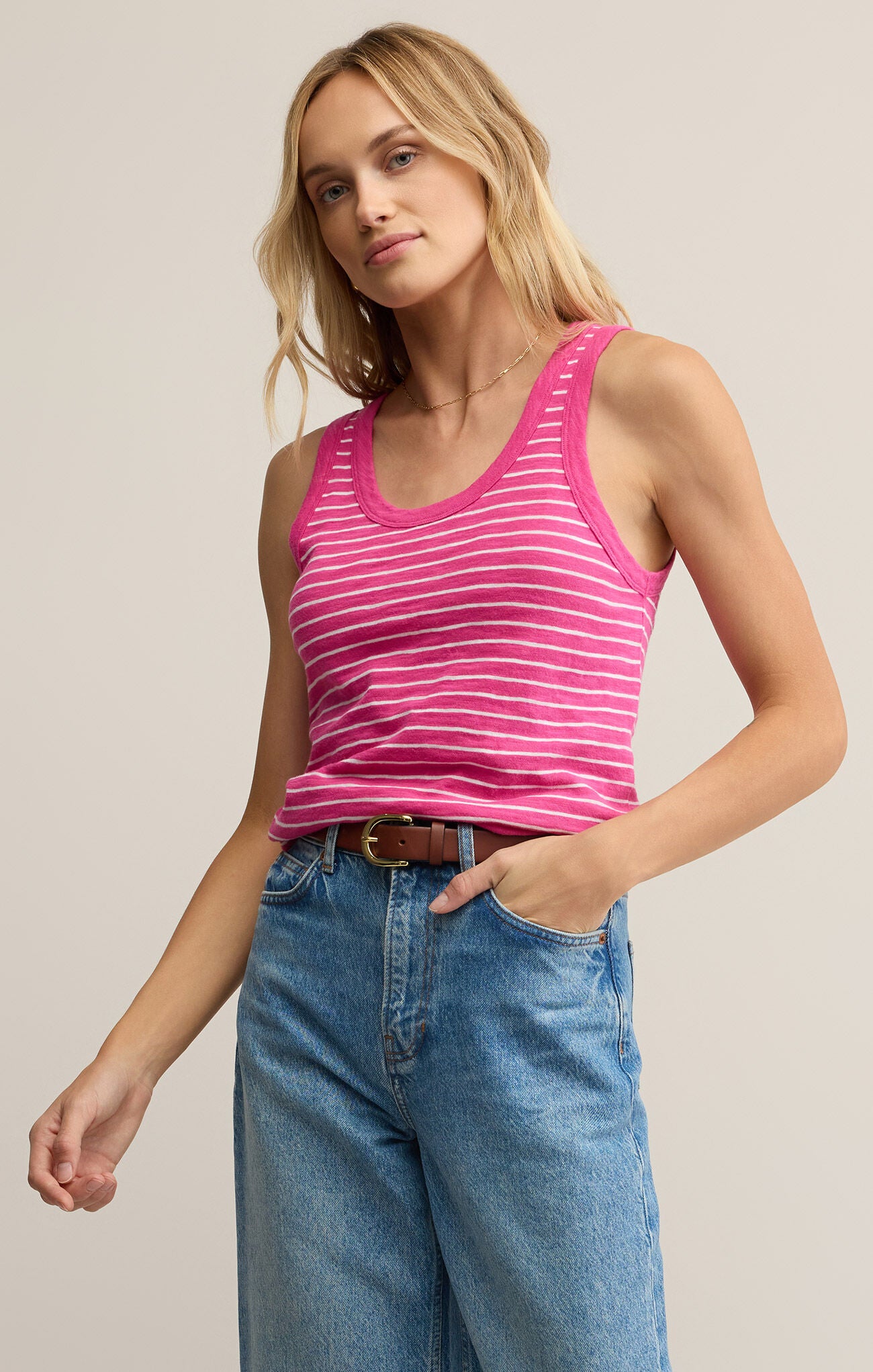 The Perfect Striped Tank Island Pink