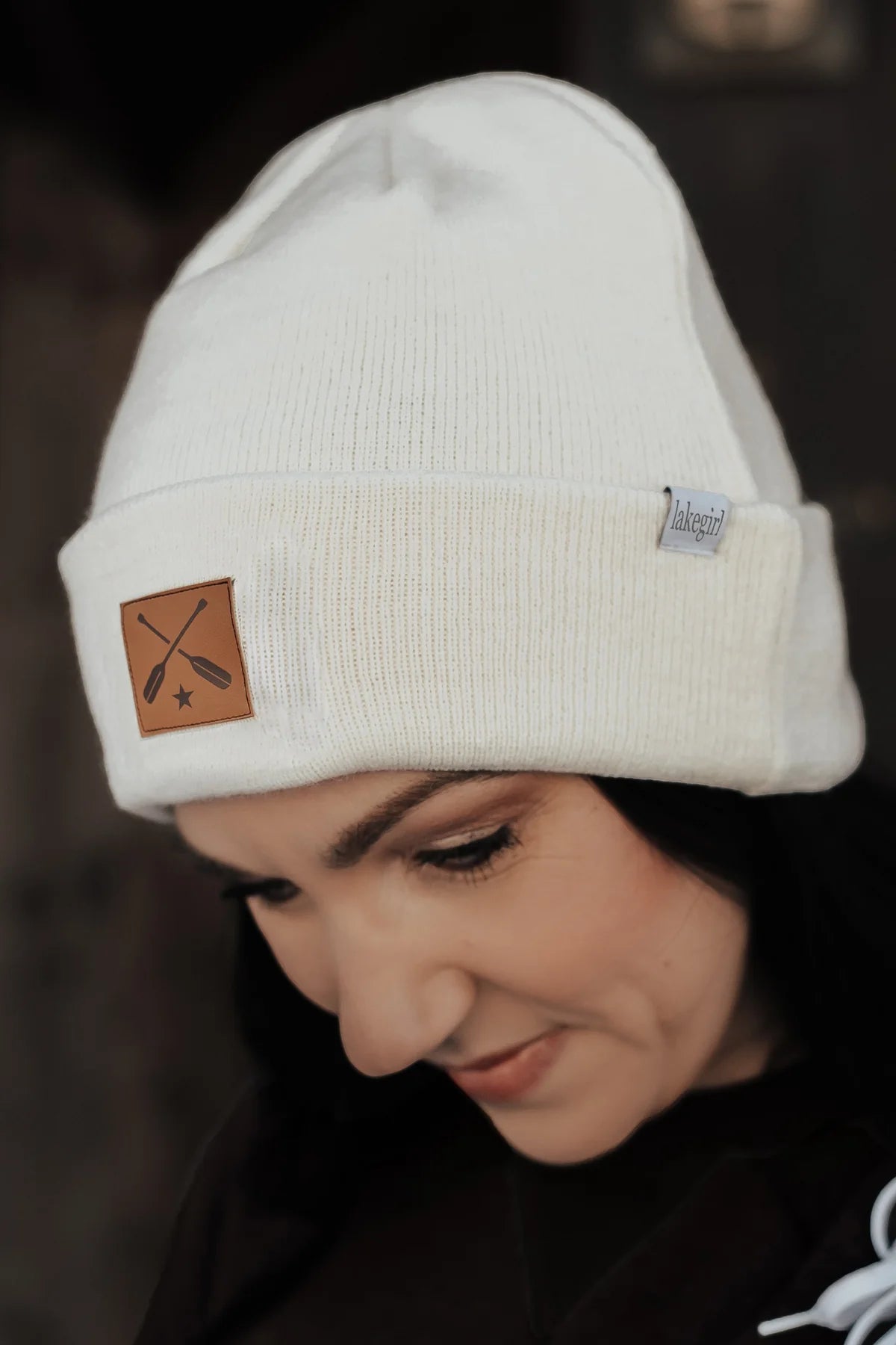 Lakegirl Solid Knit Cuff Beanie Ivory