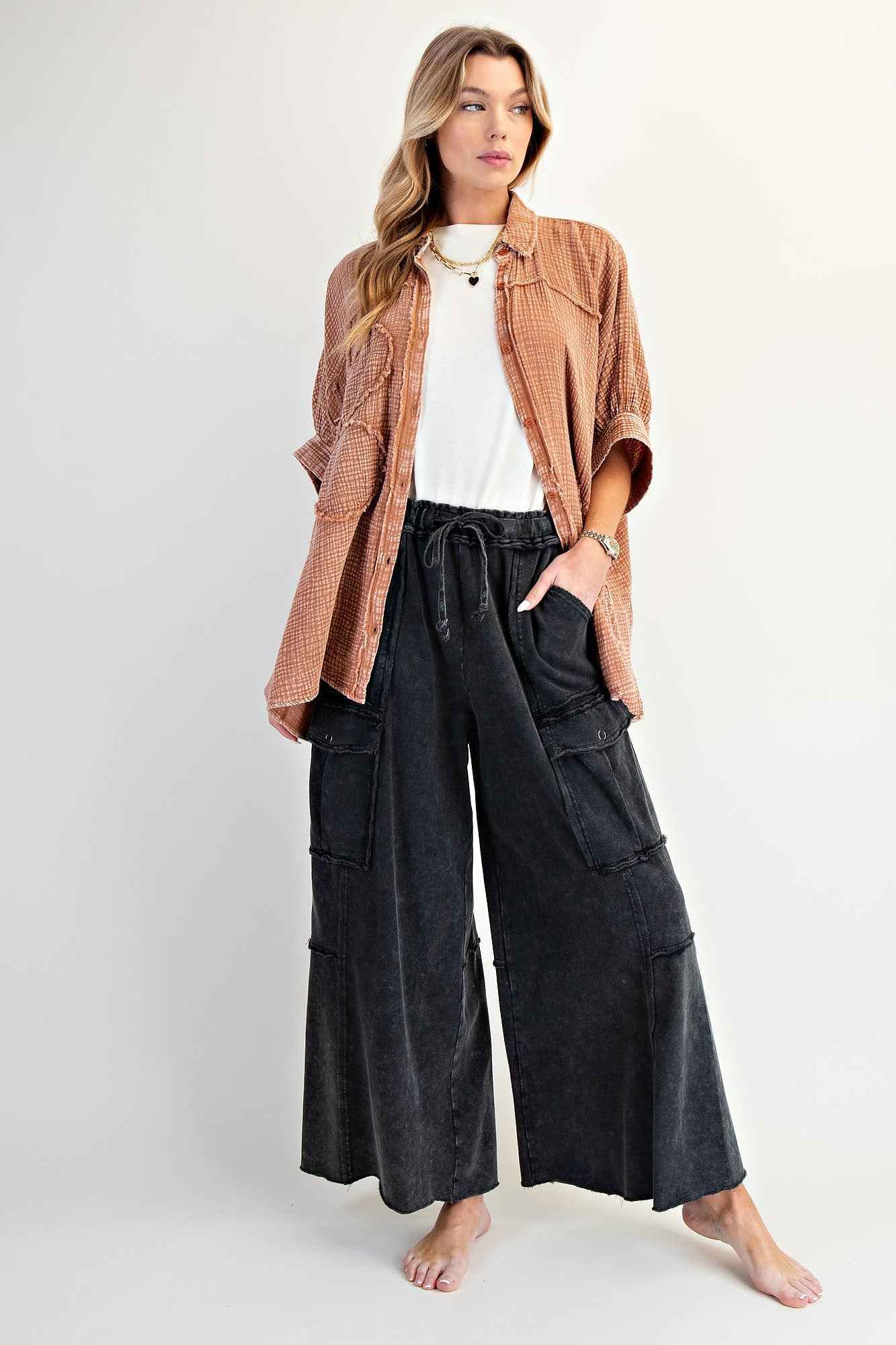 Feeling Good Utility Pull On Pants Black