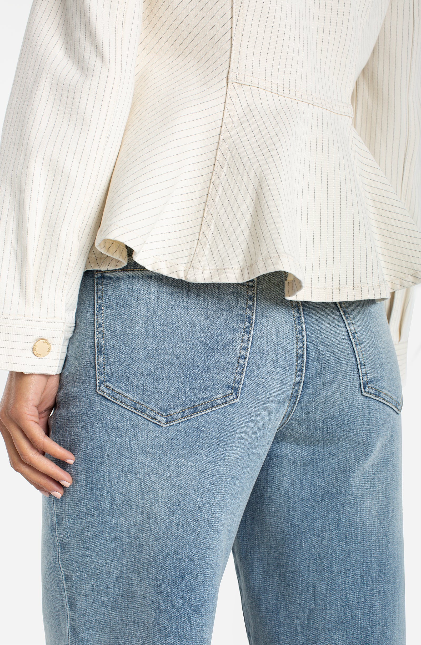 Fit & Flare Trucker Jacket Nautical Stripe