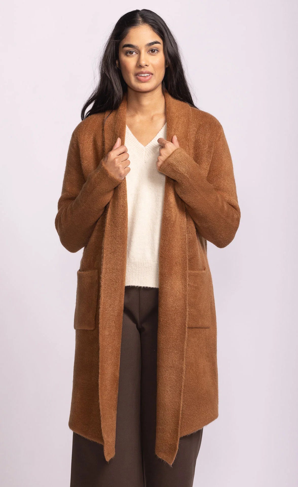 Stockport Long Sweater Jacket Copper