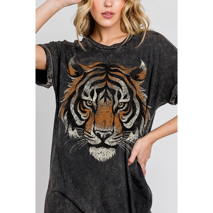 Tiger Face Mineral Dress Black