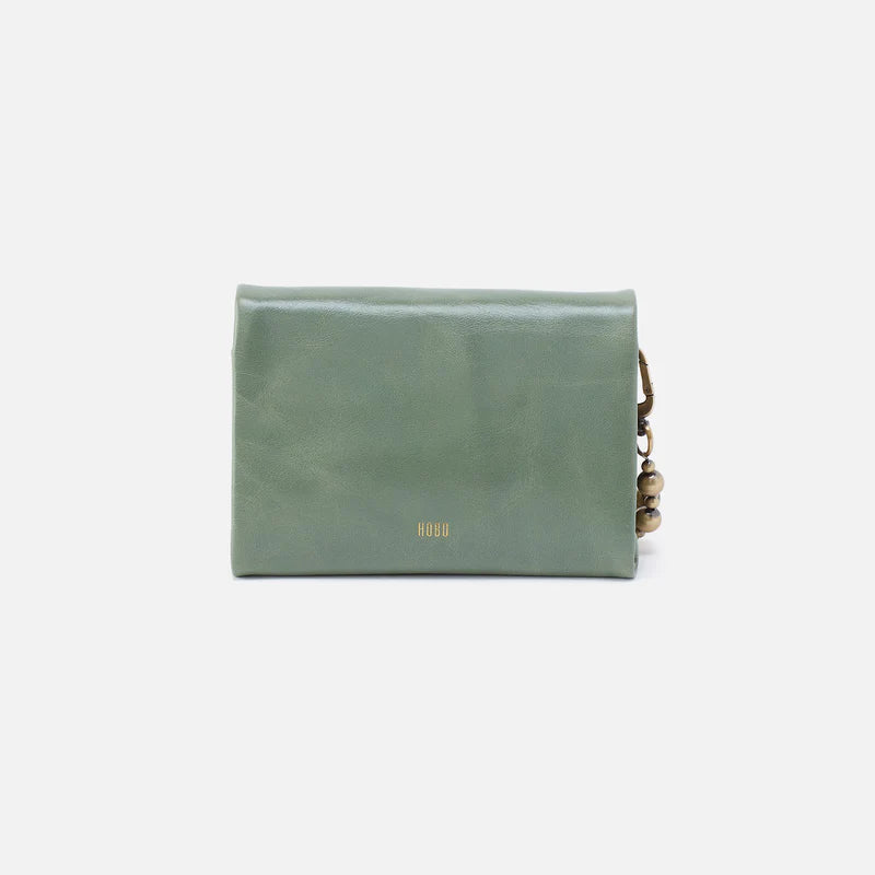 Ross Polished Leather Beaded Wristlet