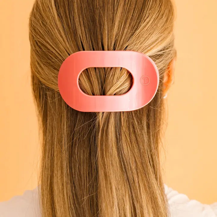 Teleties Large Flat Round Clip Calming Coral