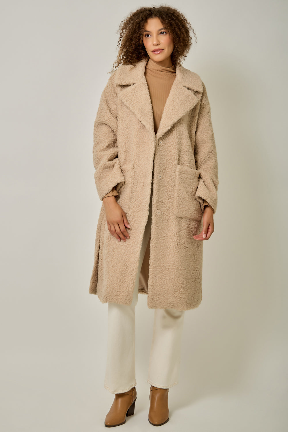 Double Way Teddy Fur Long Coat