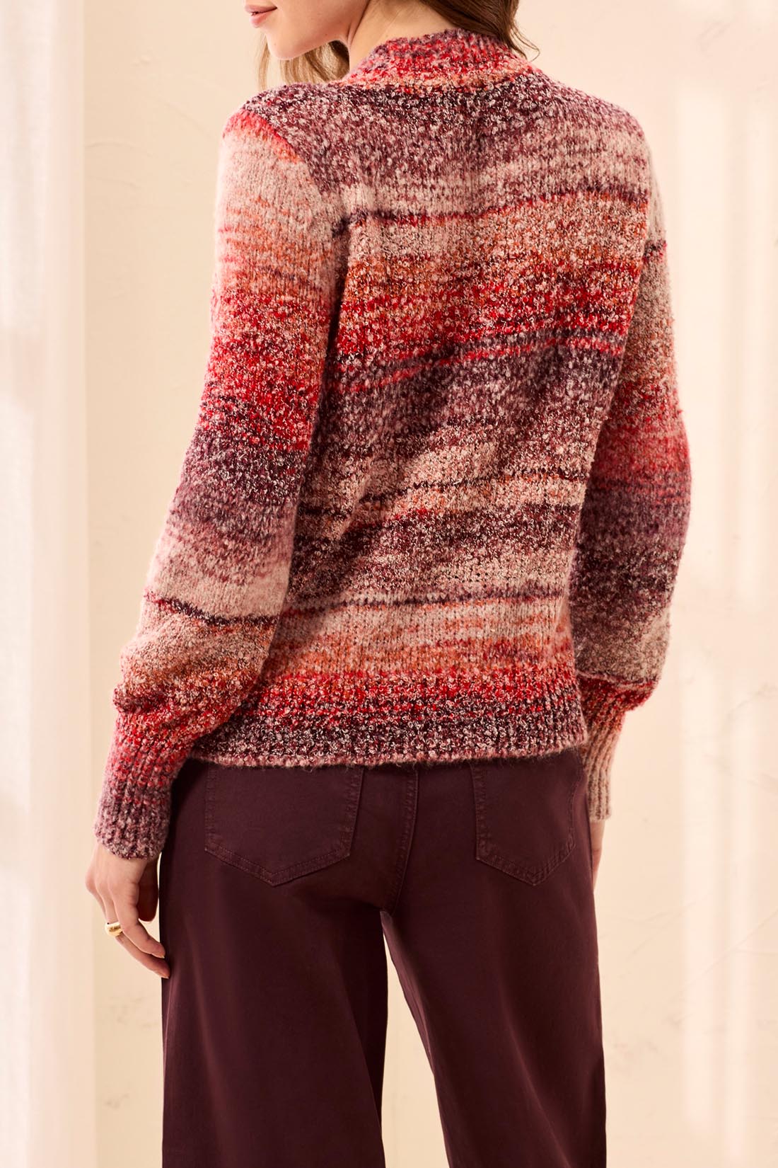 Ombre Nubby Mock Neck Sweater Jazzy