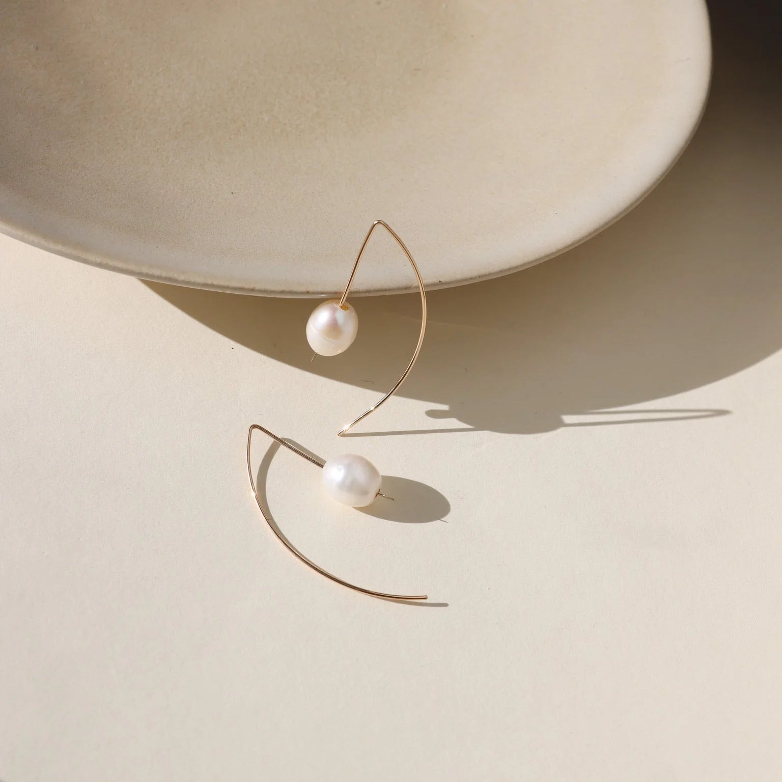 Half Moon Pearl Earrings