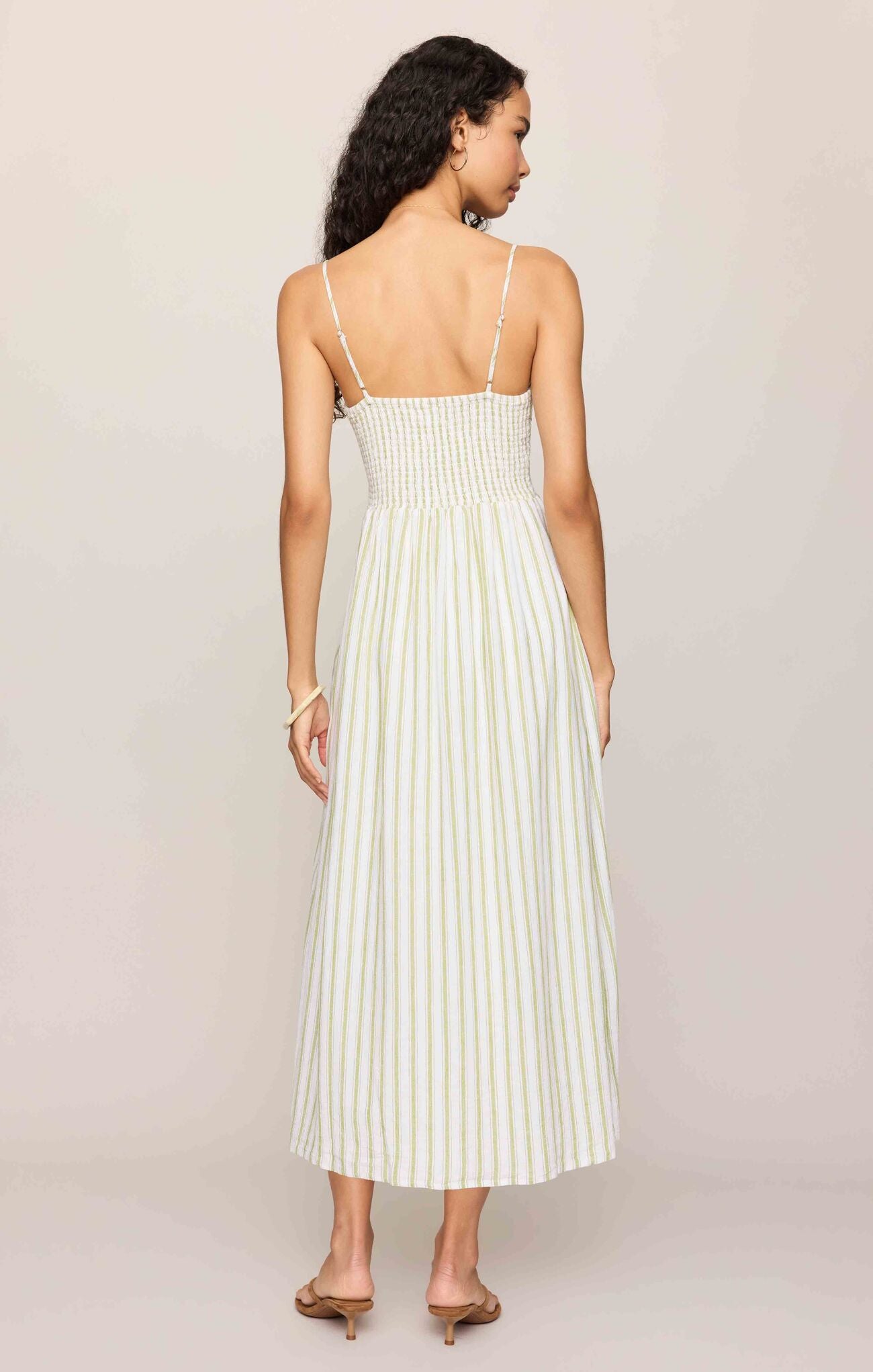 Romy Striped Maxi Dress Spring Green