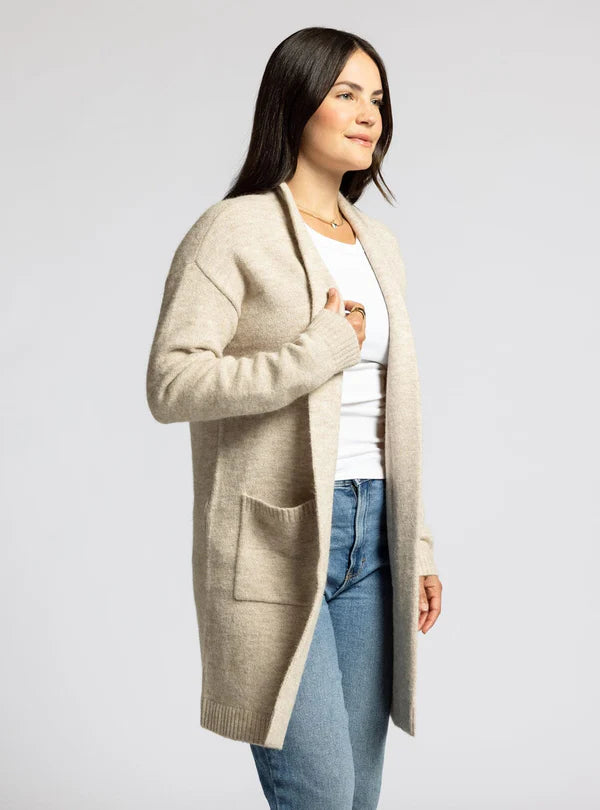Avani Long Cardigan Heather Beige