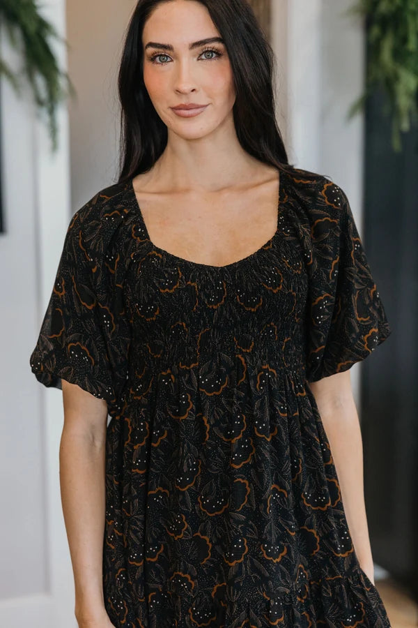 The Wyoming Midi Dress Midnight Noel
