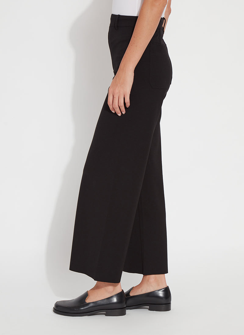 Erin High Waist Wide Leg Ponte Pants Black
