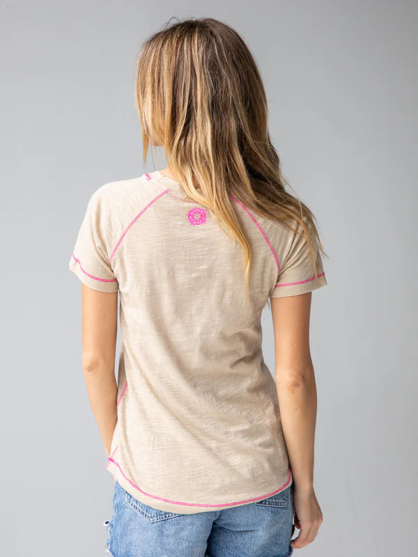 Boho Folk Flower Graphic Tee Cream