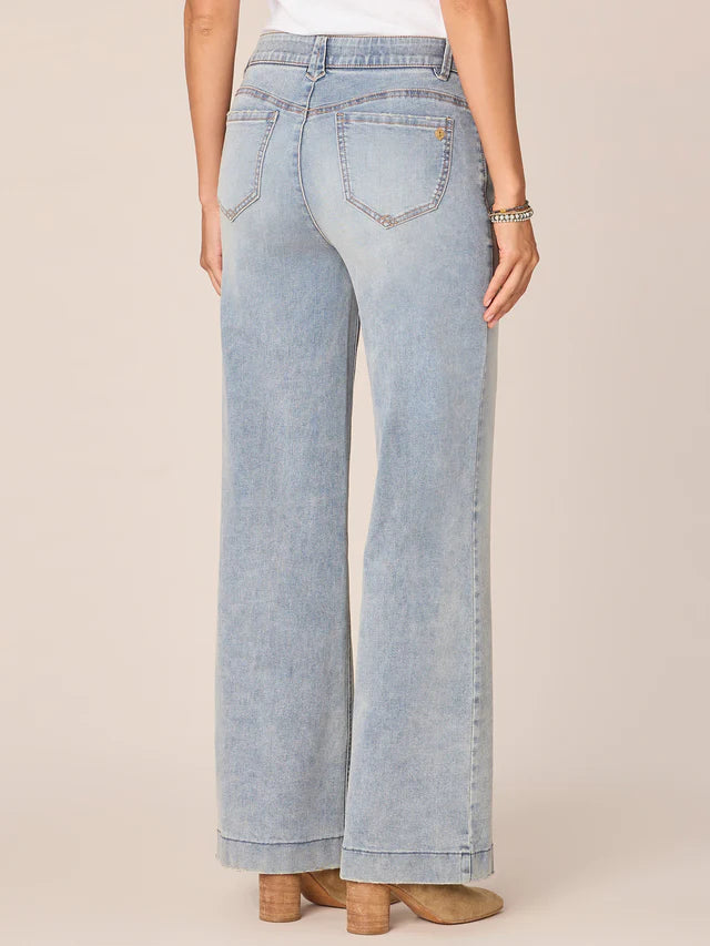 Ab Solution High Rise Wide Leg Jeans Light Blue