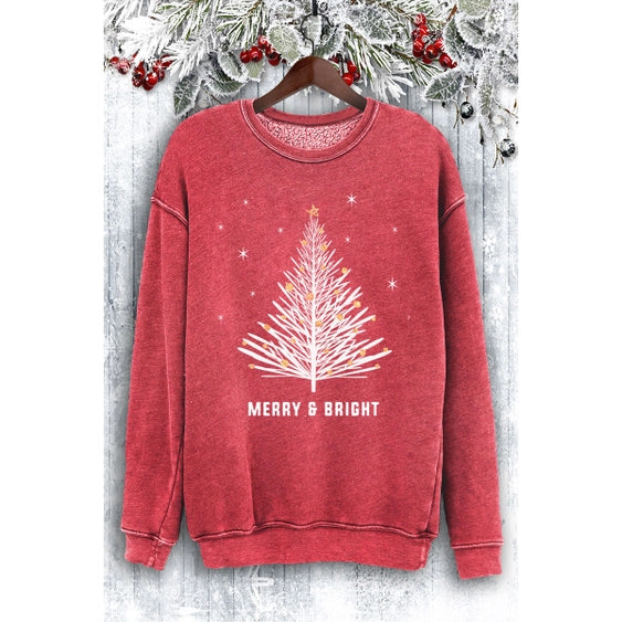Merry N Bright Giltter Mineral Sweatshirt Scarlette Red