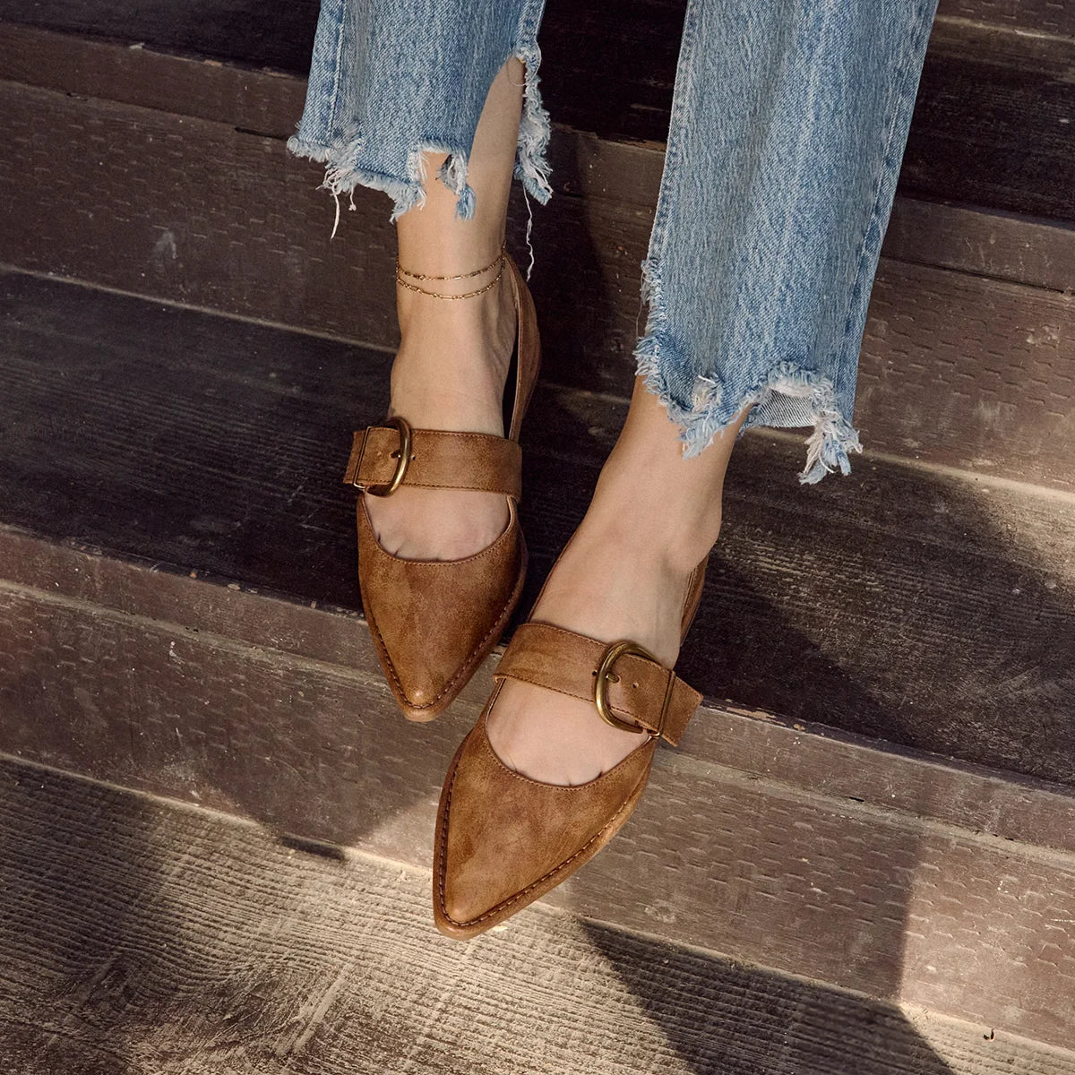 Romeria D'Orsay Flats Tan