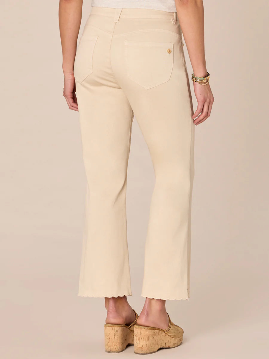 High Rise Cropped Embroidered Itty Bitty Flare Jeans Birch