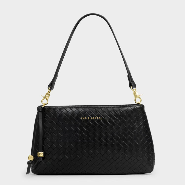 Nova Small Shoulder Bag Black Woven
