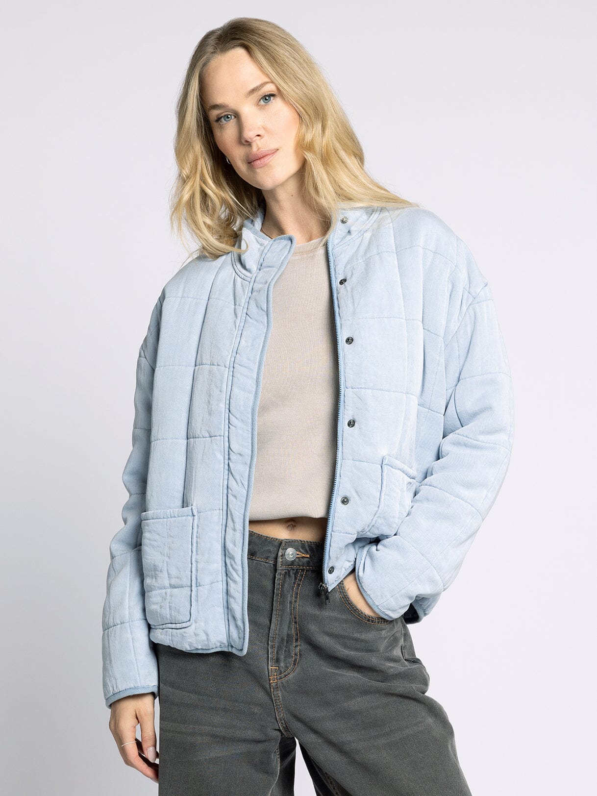 Brina Quilted Jacket Light Denim