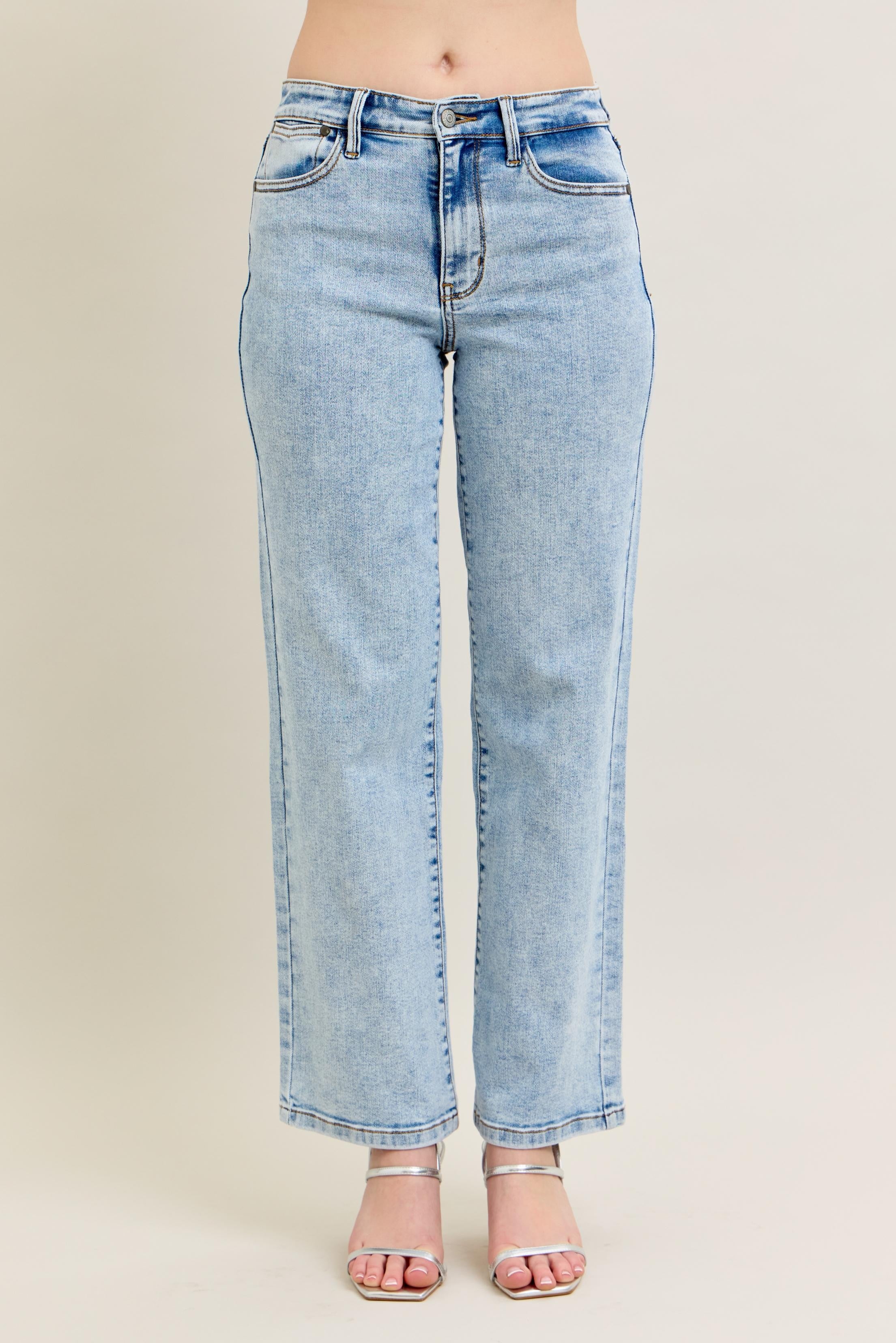 Stonewash Straight Fit Jeans Light