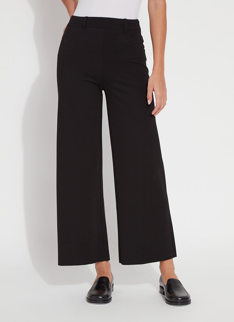 Erin High Waist Wide Leg Ponte Pants Black