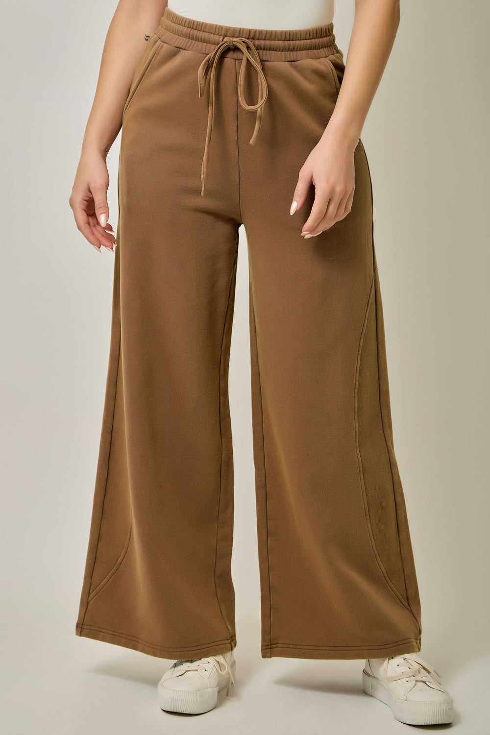 Vintage Washed Wide Leg French Terry Sweatpants