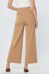 High Rise Ponte Flared Pants Tan