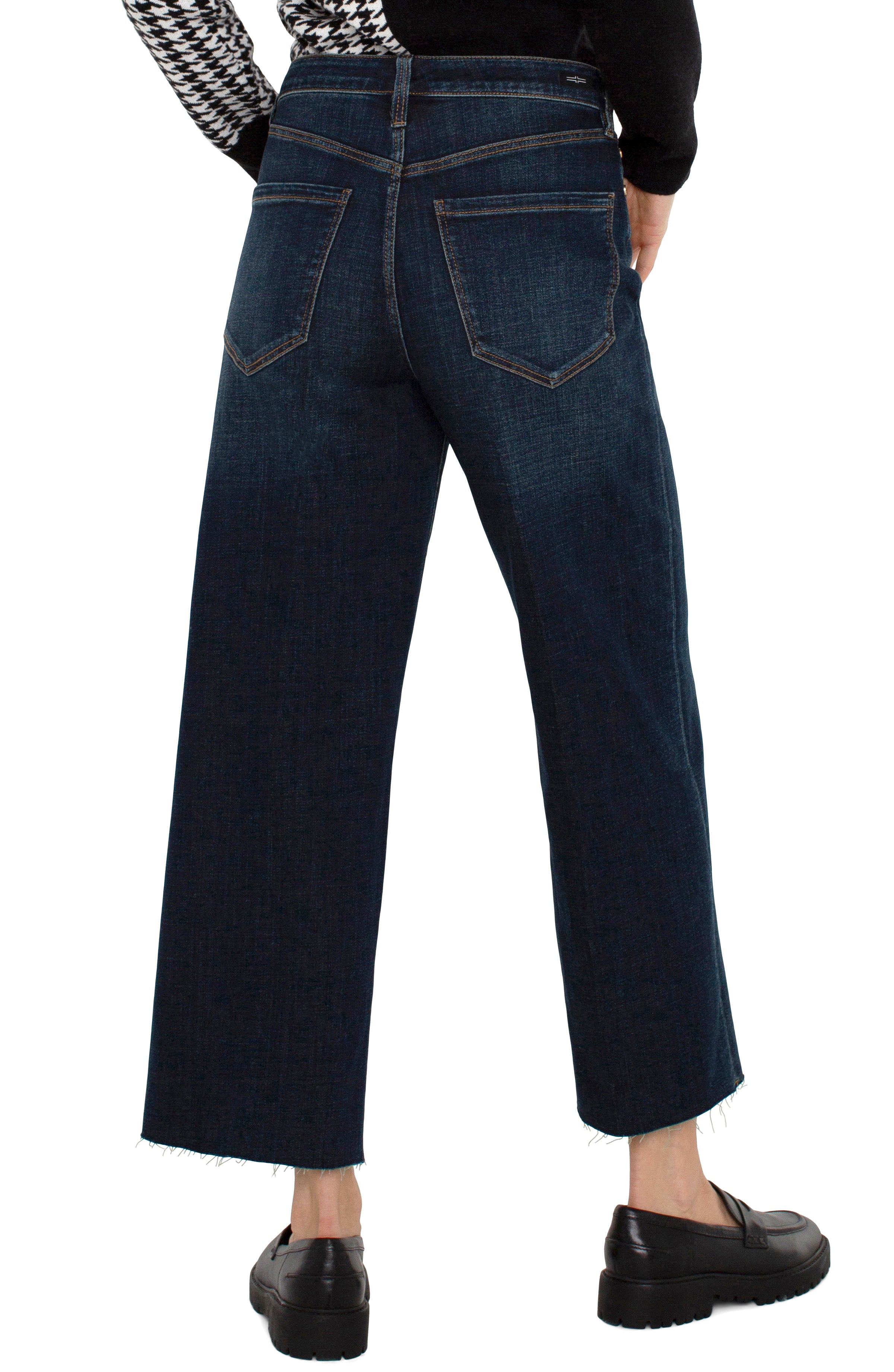 Stride High Rise Crop Wide Cut Hem Jeans Eastmoor
