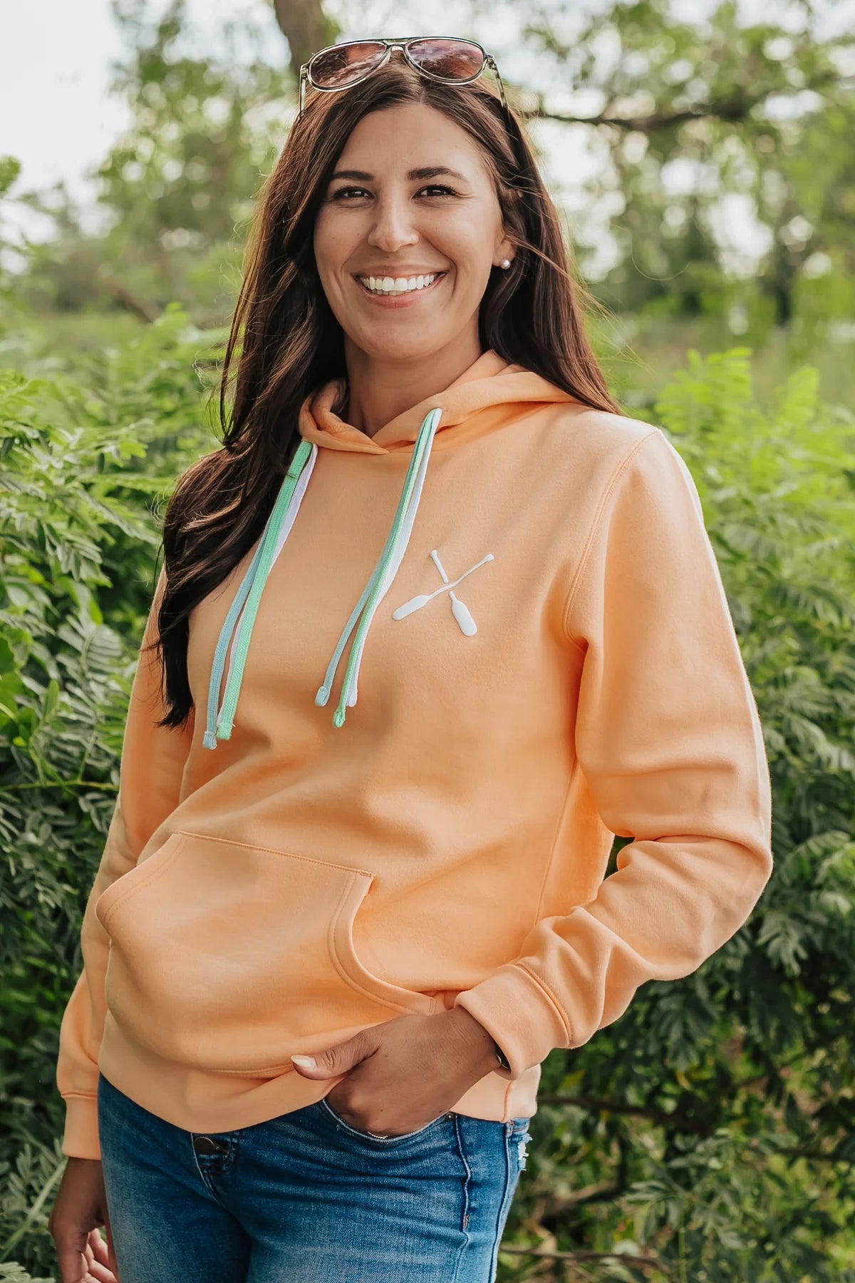 Lakegirl Multi Draw Cord Hoodie Peach