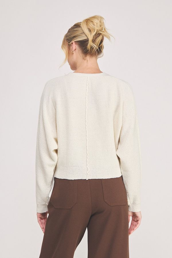 Dolman Sleeve Sweater Cardigan Light Linen