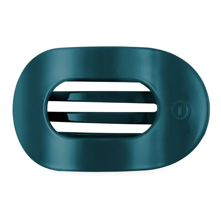 Teleties Medium Flat Round Hair Clip Teal with It