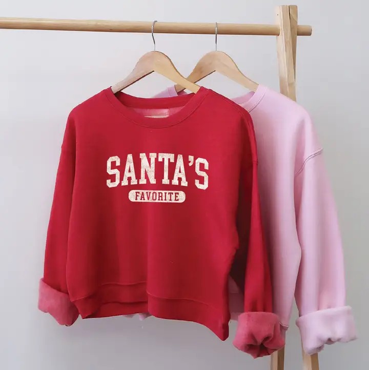 Santa's Favorite Mid Cropped Graphic Sweatshirt