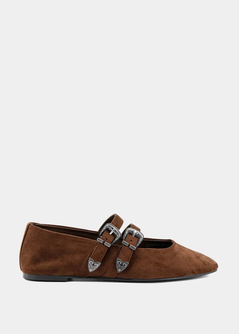 Albany Flats Brown Suede
