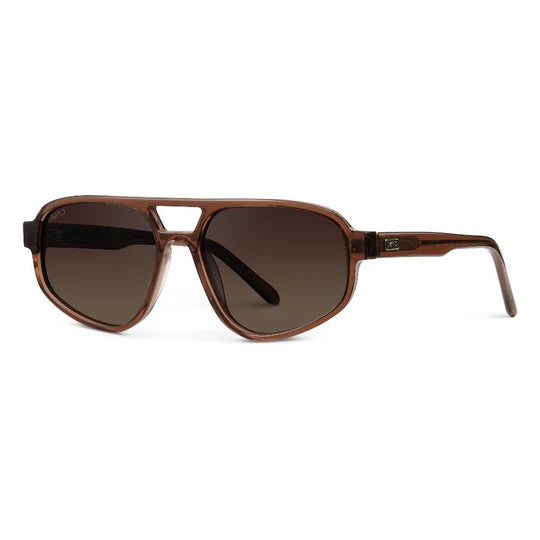 Brooklyn Sunglasses Crystal Brown Grain | Brown Gold Lens