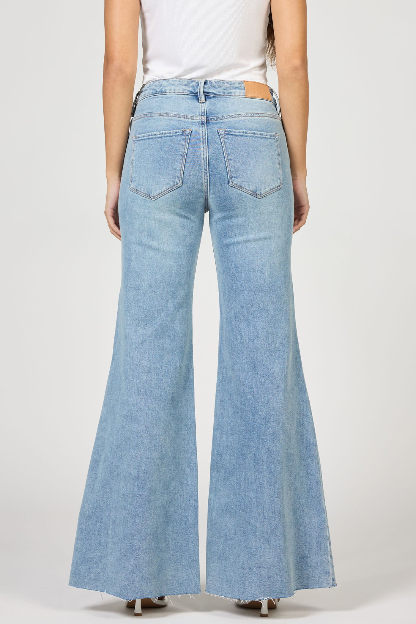 Hendrix High Rise Raw Cut Hem Wide Leg Jeans Hillcress