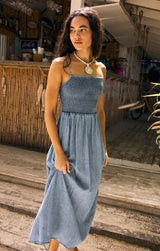 Bayside Chambray Midi Dress Medium Chambray