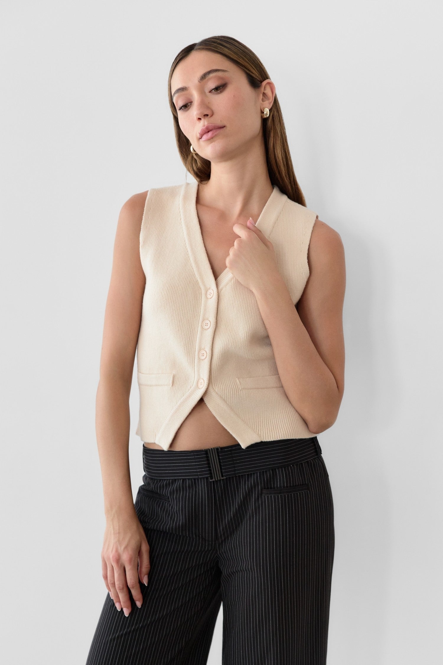 Katara Vest Top Beige