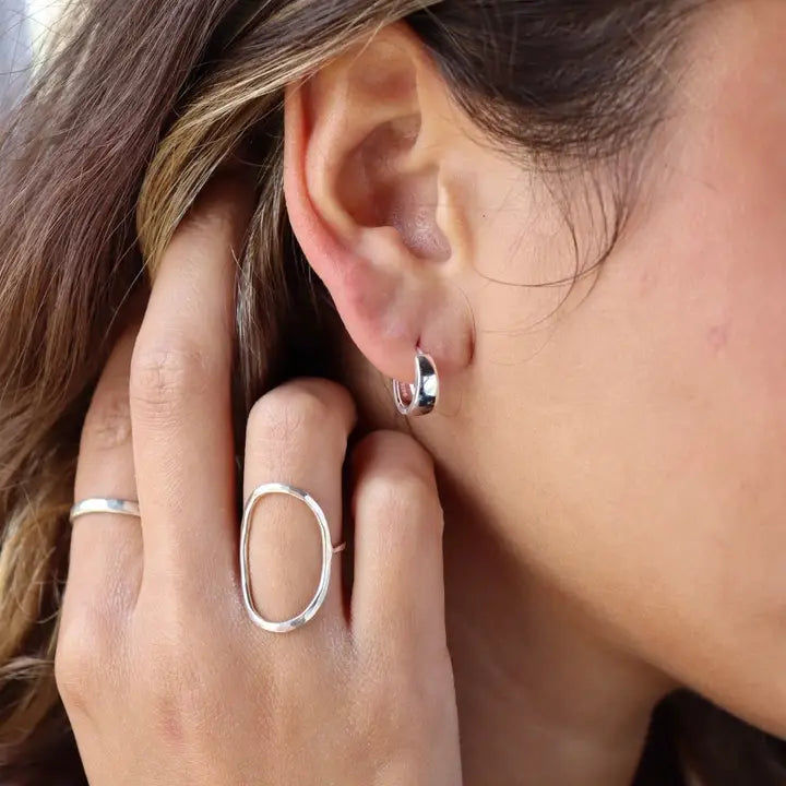 Mia Huggie Earrings Sterling Silver